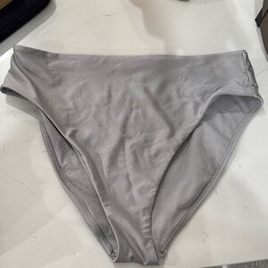 Silver High Waisted Swim Bottoms